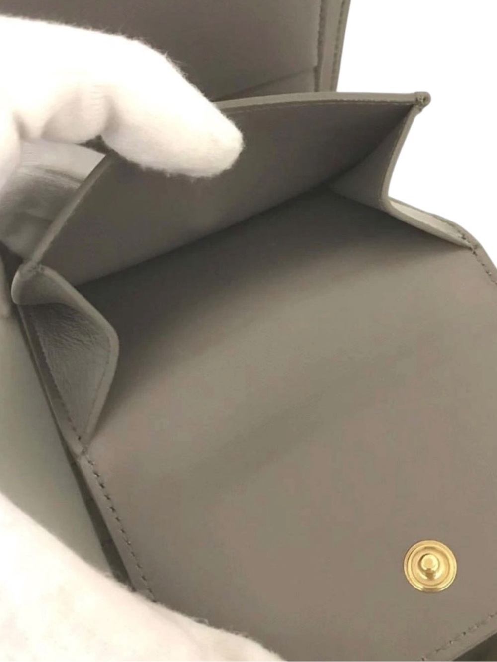 ✨🛍️ Celine Grey/Brown Leather Small Triomphe Wallet - Picture 7 of 8